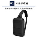 laborioショルダーバッグ ボディバッグ ショルダーバッグ 肩掛け 斜めがけ 手提げ 2way 大容量 収納 ブラック 黒 無地 多機能 通気 ポケット 男前 メンズ レディース シンプル Laborio