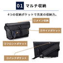 laborioショルダーバッグ ショルダーバッグ 斜めがけバッグ 大きめ ボディバッグ 大容量 収納 ブラック 黒 ポケット サブストラップ 通勤 通学 蒸れにくい メンズ レディース Laborio