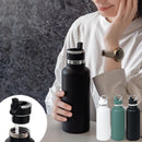 laborio水筒 水筒 980ml ステンレスボトル ストロー付き 保冷 ストローボトル マグボトル マイボトル スリム 保冷水筒 大容量 真空断熱 無地 直飲み 持ち手付き Laborio