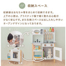 おままごとキッチン 電子レンジ・オーブン付き 木製 コンパクト 電子レンジ・オーブン付き ごっこ遊び 10点の小物付き 誕生日プレゼント   ぼん家具