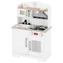 おままごとキッチン 電子レンジ・オーブン付き 木製 コンパクト 電子レンジ・オーブン付き ごっこ遊び 10点の小物付き 光って音が鳴る   ぼん家具