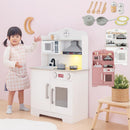 おままごとキッチン 電子レンジ・オーブン付き 木製 コンパクト 電子レンジ・オーブン付き ごっこ遊び 10点の小物付き 光って音が鳴る   ぼん家具