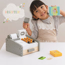 おままごとレジスター おままごと 木製レジスター お買い物 お店屋さん 木製 レジ お金 カード レシート 付き バーコードリーダー セット 小さめ 1人 2人 ぼん家具