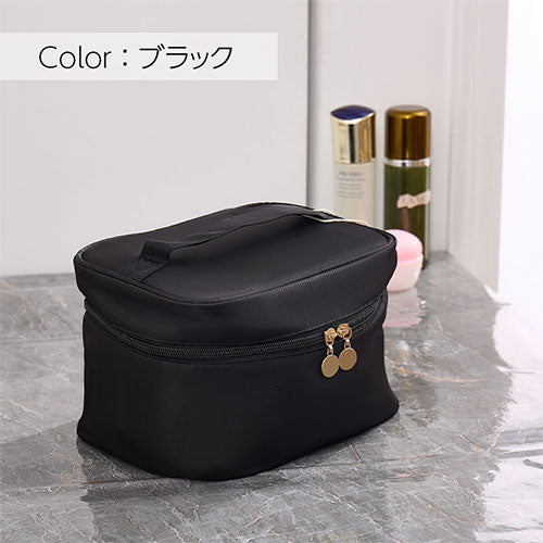 未使用、ポーチ　化粧ポーチ　モノグラム 化粧ポーチ メイクポーチ 小物入れ ベロア 大容量 旅行 ブラック