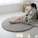 ラグマット〔円形直径140cm〕 ファー ラグ 直径140cm ラグマット ふわふわ フロアマット おしゃれ 韓国風 フェイクファー もこもこ 秋冬用 絨毯 1.5畳 滑り止め付き 丸洗い 手洗い ぼん家具