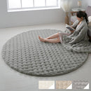 ラグマット〔円形直径200cm〕 ファー ラグ 直径200cm ラグマット ふわふわ フロアマット おしゃれ 韓国風 フェイクファー もこもこ 秋冬用 絨毯 2畳 滑り止め付き 丸洗い 手洗い ぼん家具