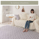 マルチケット〔190×240cm〕 ラグ ラグマット 洗える 3畳 マルチケット カーペット キルトラグ おしゃれ 190×240 北欧 丸洗い 長方形 フリル 花柄 ウェーブ オーナメント柄 ぼん家具