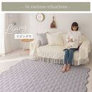 マルチケット〔190×190cm〕 ラグ ラグマット 洗える 2畳 マルチケット カーペット キルトラグ おしゃれ 190×190 北欧 丸洗い 正方形 フリル 花柄 ウェーブ オーナメント柄 ぼん家具