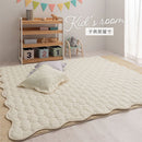 マルチケット〔190×190cm〕 ラグ ラグマット 洗える 2畳 マルチケット カーペット キルトラグ おしゃれ 190×190 北欧 丸洗い 正方形 フリル 花柄 ウェーブ オーナメント柄 ぼん家具