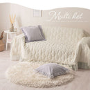 マルチケット〔190×190cm〕 ラグ ラグマット 洗える 2畳 マルチケット カーペット キルトラグ おしゃれ 190×190 北欧 丸洗い 正方形 フリル 花柄 ウェーブ オーナメント柄 ぼん家具