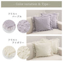 クッションカバー クッションカバー 45×45 北欧 おしゃれ 選べる2タイプ フリル 花柄 ウェーブ オーナメント柄 替えカバー シンプル かわいい 洗濯機 丸洗い 韓国風 ぼん家具