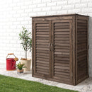 木製ルーバー物置 屋外収納庫 物置 屋外 おしゃれ 木目 スリム 小型物置 収納 ベランダ ガーデンファニチャー 庭 天然木 杉 ウッドストッカー 木製 屋外物置 扉付 中型 小型 ぼん家具