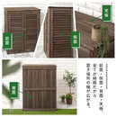 木製ルーバー物置 屋外収納庫 物置 屋外 おしゃれ 木目 スリム 小型物置 収納 ベランダ ガーデンファニチャー 庭 天然木 杉 ウッドストッカー 木製 屋外物置 扉付 中型 小型 ぼん家具