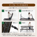 フォールディングテーブル＆ベンチ〔3点セット〕 ガーデンテーブルセット ガーデンテーブル 折りたたみ 6人掛け ガーデン テーブル ベンチ 3点セット ラタン調 屋外 おしゃれ 庭 BBQ アウトドア 180cm ぼん家具