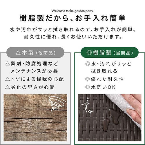 フォールディングテーブル＆ベンチ〔3点セット〕