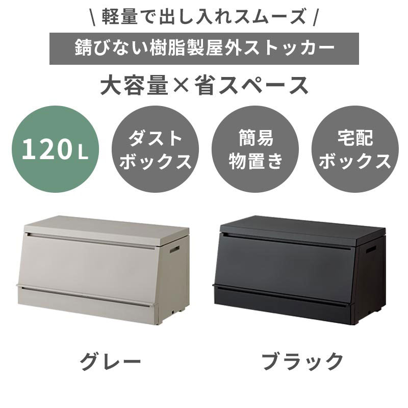 ぼん家具 SOLOW 屋外ストッカー 120L おしゃれ ガーデン エクステリア