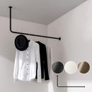 ハンギングバー L型 高さ45×幅100cm ハンガーラック ハンガーバー 吊り下げ アイアンバー 収納 ポールハンガー 物干し 部屋干し おしゃれ スリム 幅100 高さ45 L字 L型 室内干し 天井 壁付け ぼん家具