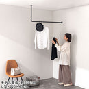 ハンギングバー L型 高さ45×幅100cm ハンガーラック ハンガーバー 吊り下げ アイアンバー 収納 ポールハンガー 物干し 部屋干し おしゃれ スリム 幅100 高さ45 L字 L型 室内干し 天井 壁付け ぼん家具