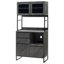 キッチンボード〔幅90cm／幅120cm〕 食器棚 レンジ台 キッチンボード レンジボード 大型レンジ 炊飯器 収納 大容量 コンセント カウンター天板 ガラス扉 引き出し キッチン 収納棚 ぼん家具