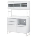 キッチンボード〔幅90cm／幅120cm〕 食器棚 レンジ台 キッチンボード レンジボード 大型レンジ 炊飯器 収納 大容量 コンセント カウンター天板 ガラス扉 引き出し キッチン 収納棚 ぼん家具