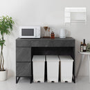 キッチンボード〔幅120cm〕 ゴミ箱上ラック キッチンカウンター レンジ台 ゴミ箱ラック キッチンボード 幅120 レンジボード 大型レンジ 収納 引き出し キッチン ゴミ箱 収納棚 ぼん家具