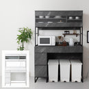 キッチンボード〔幅120cm〕 ゴミ箱上ラック 食器棚 レンジ台 ゴミ箱ラック キッチンボード 幅120 レンジボード 大型レンジ 収納 大容量 ガラス扉 引き出し キッチン 収納棚 ぼん家具