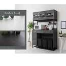 キッチンボード〔幅120cm〕 ゴミ箱上ラック 食器棚 レンジ台 ゴミ箱ラック キッチンボード 幅120 レンジボード 大型レンジ 収納 大容量 ガラス扉 引き出し キッチン 収納棚 ぼん家具