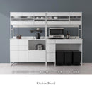 キッチンボード〔幅120cm〕 ゴミ箱上ラック 食器棚 レンジ台 ゴミ箱ラック キッチンボード 幅120 レンジボード 大型レンジ 収納 大容量 ガラス扉 引き出し キッチン 収納棚 ぼん家具