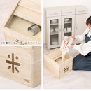 桐製米びつ〔10kg〕 米びつ 10kg おしゃれ ライスストッカー 米櫃 スリム 木製 桐 米 収納 軽量 保存容器 コンパクト 天然木 木目 防虫 抗菌 ぼん家具