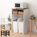 ゴミ箱上ラック ゴミ箱上ラック 可動棚 レンジ台 キッチン 収納 ロータイプ 木目調 ぼん家具