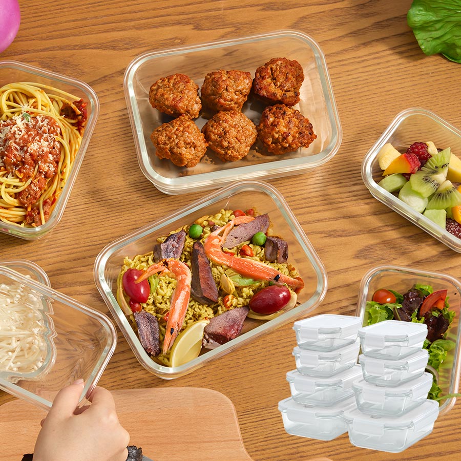 ガラス保存容器〔8点セット〕 キッチン用品 調理グッズ おしゃれ