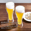 ダブルウォールビアグラス アルコールグラス ビアグラス ダブルウォールグラス 440mL ロング 大きい カップ 耐熱グラス ビールグラス タンブラー 食洗機対応 二重構造 ガラス ぼん家具