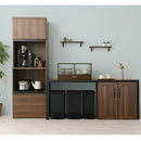 カウンター上置き収納棚〔幅60cm〕 カウンター上収納ラック 引き出し ガラス扉付き 食器棚 カップボード キッチン ぼん家具