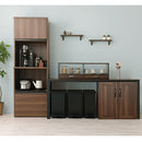 カウンター上置き収納棚〔幅90cm〕 カウンター上収納ラック 引き出し ガラス扉付き ミニ食器棚 カップボード キッチン ぼん家具