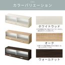 カウンター上置き収納棚〔幅90cm〕 カウンター上収納ラック 引き出し ガラス扉付き ミニ食器棚 カップボード キッチン ぼん家具