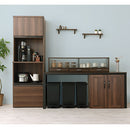 カウンター上置き収納棚〔幅120cm〕 カウンター上収納ラック 引き出し ガラス扉付き 食器棚 カップボード キッチン ぼん家具