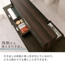 カウンター上置き収納棚〔幅120cm〕 カウンター上収納ラック 引き出し ガラス扉付き 食器棚 カップボード キッチン ぼん家具