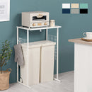 伸縮ゴミ箱上ラック レンジ台 キッチンラック ゴミ箱上 トースターラック 食器棚 おしゃれ 伸縮 スリム 高さ85cm 幅50 奥行40 ロータイプ 1段 スチール ワイド シンプル ぼん家具