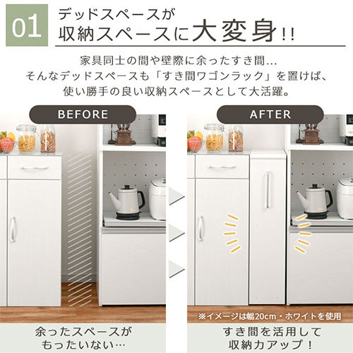 すき間ワゴンラック ロータイプ〔幅10/12/14cm〕 ぼん家具の すき間ワゴンラック ロータイプ〔幅10/12/14cm〕 ぼん家具の