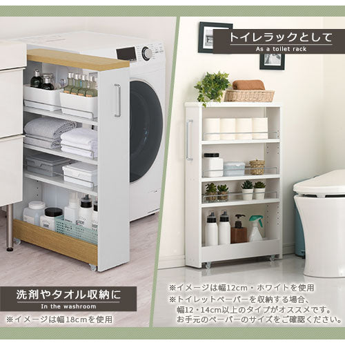 すき間ワゴンラック ロータイプ〔幅16／18／20cm〕 ぼん家具の