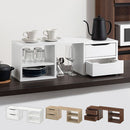 伸縮カウンター上ラック キッチンラック キッチン 収納 カウンター上 引き出し 調味料 ラック スリム 両面 調味料ラック 伸縮 木 木製 キッチンカウンター おしゃれ 収納 対面 ぼん家具