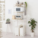 ゴミ箱上ラック〔幅60cm〕 ゴミ箱上ラック 幅60 レンジラック スリム レンジ台 食器棚 おしゃれ キッチンボード ゴミ箱上棚 キッチン 収納 スライド棚 炊飯器 トースター ぼん家具