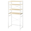 ゴミ箱上ラック〔幅80cm〕 ゴミ箱上ラック スライド棚 4段 可動棚 レンジ台 キッチン トースター 収納 木目調 ぼん家具