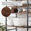 ゴミ箱上ラック〔幅80cm〕 ゴミ箱上ラック スライド棚 4段 可動棚 レンジ台 キッチン トースター 収納 木目調 ぼん家具