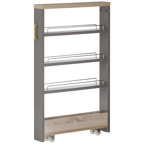 ワゴンラック ロータイプ 幅10～14cm キッチン収納 すき間ワゴンラック