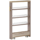 ワゴンラック ロータイプ〔幅10～14cm〕 隙間収納ラック ロータイプ ワゴン 可動棚 韓国インテリア グレージュ スリム PUTUPUTU