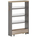 ワゴンラック ロータイプ〔幅16～20cm〕 隙間収納ラック ロータイプ ワゴン 可動棚 韓国インテリア グレージュ スリム PUTUPUTU