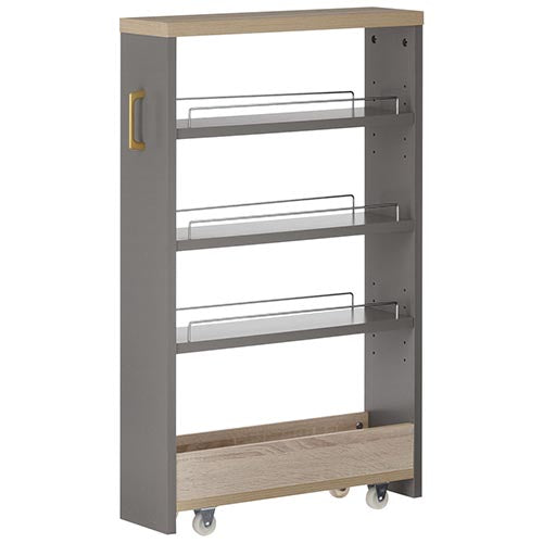 ワゴンラック ロータイプ 幅16～20cm キッチン収納 すき間ワゴンラック