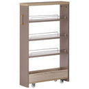 ワゴンラック ロータイプ〔幅16～20cm〕 隙間収納ラック ロータイプ ワゴン 可動棚 韓国インテリア グレージュ スリム PUTUPUTU