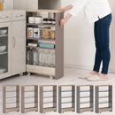 ワゴンラック ロータイプ〔幅16～20cm〕 隙間収納ラック ロータイプ ワゴン 可動棚 韓国インテリア グレージュ スリム PUTUPUTU